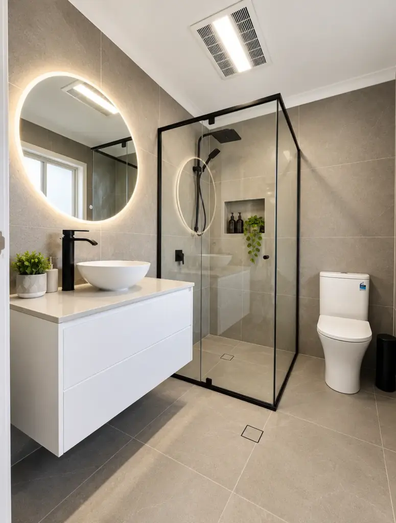 Semi-frameless shower screen with pivot door